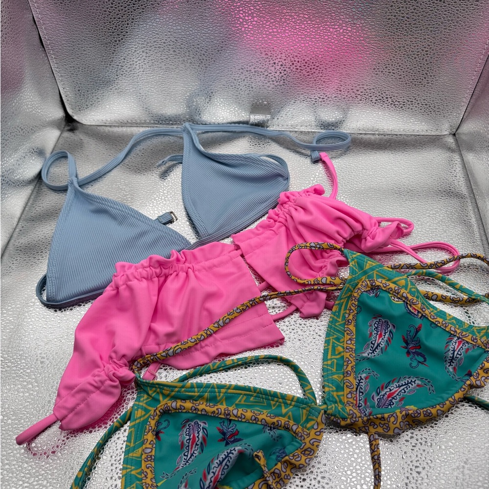Pink and Teal Bikini Set